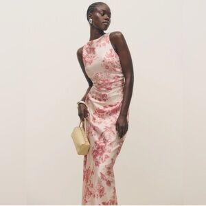 REFORMATION Anaiis Silk Dress in Cameo Rose - Size 6